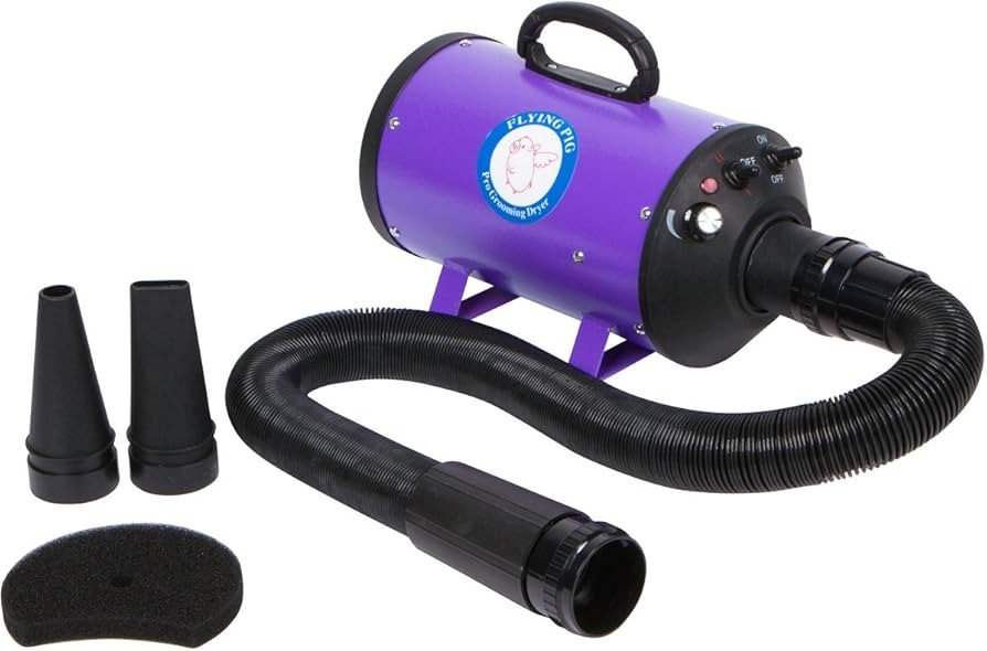 Flying Pig High Velocity Dog Pet Grooming Dryer w/Heater (Model: Flying One, Purple) | Amazon (US)