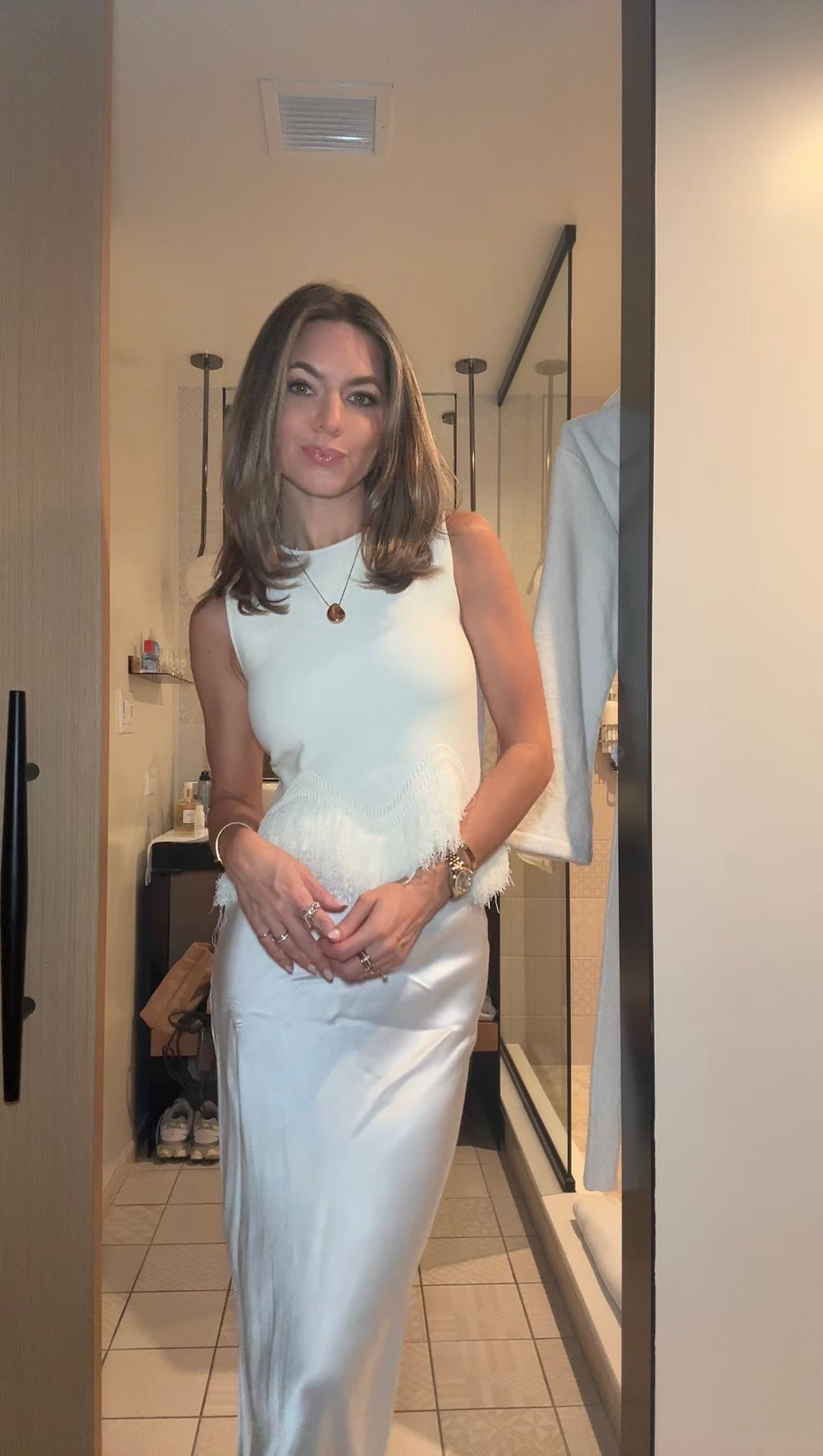 Monochrome moment 🤍 Paired this Ulla Johnson white fringe top (sold out) with my fav skirt from Dissh. Linking similar! 

 #LTKgrwm #LTKootd