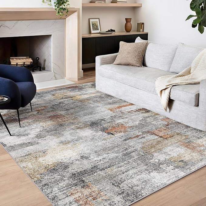 vivorug Washable Rug, Ultra Soft Area Rug 8x10, Non Slip Abstract Rug Foldable, Stain Resistant R... | Amazon (US)