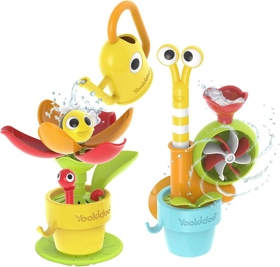 Yookidoo Toddler Baby Bath Toy (Ages 1-3) Garden Adventure Set Bundle: Snail & Flower with Wateri... | Amazon (US)