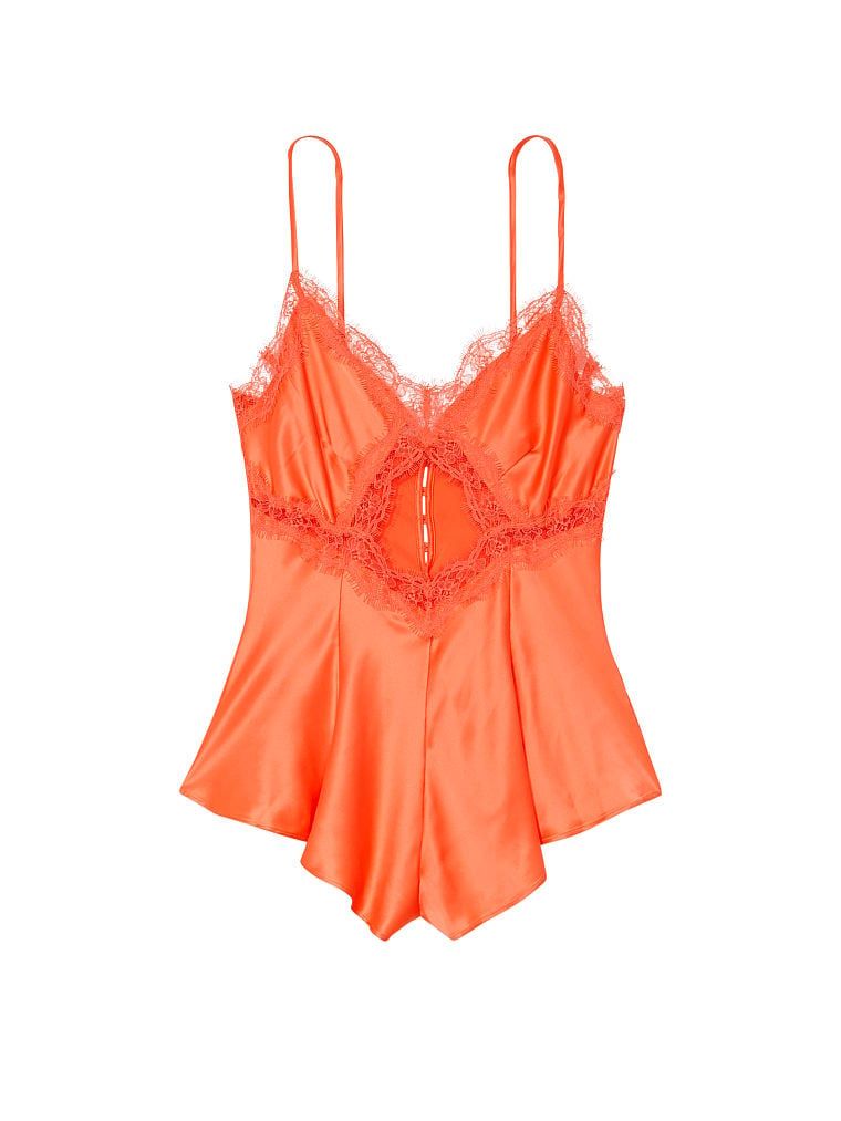 Stretch Satin Cutout Romper | Victoria's Secret (US / CA )