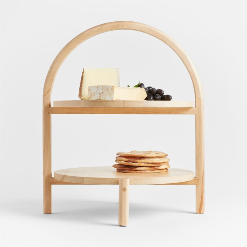 Arvo Wood 2-Tier Server | Crate & Barrel | Crate & Barrel