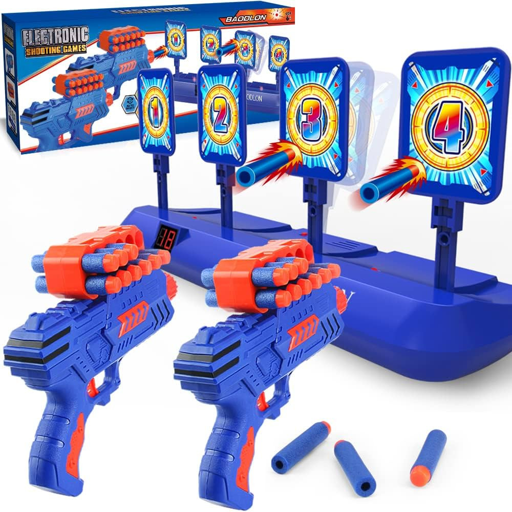 BAODLON Digital Shooting Targets with Foam Dart Toy Gun, Electronic Scoring Auto Reset 4 Targets,... | Amazon (US)