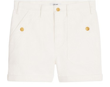 Suzanne shorts in optic white wash denim - CELINE | 24S (APAC/EU)
