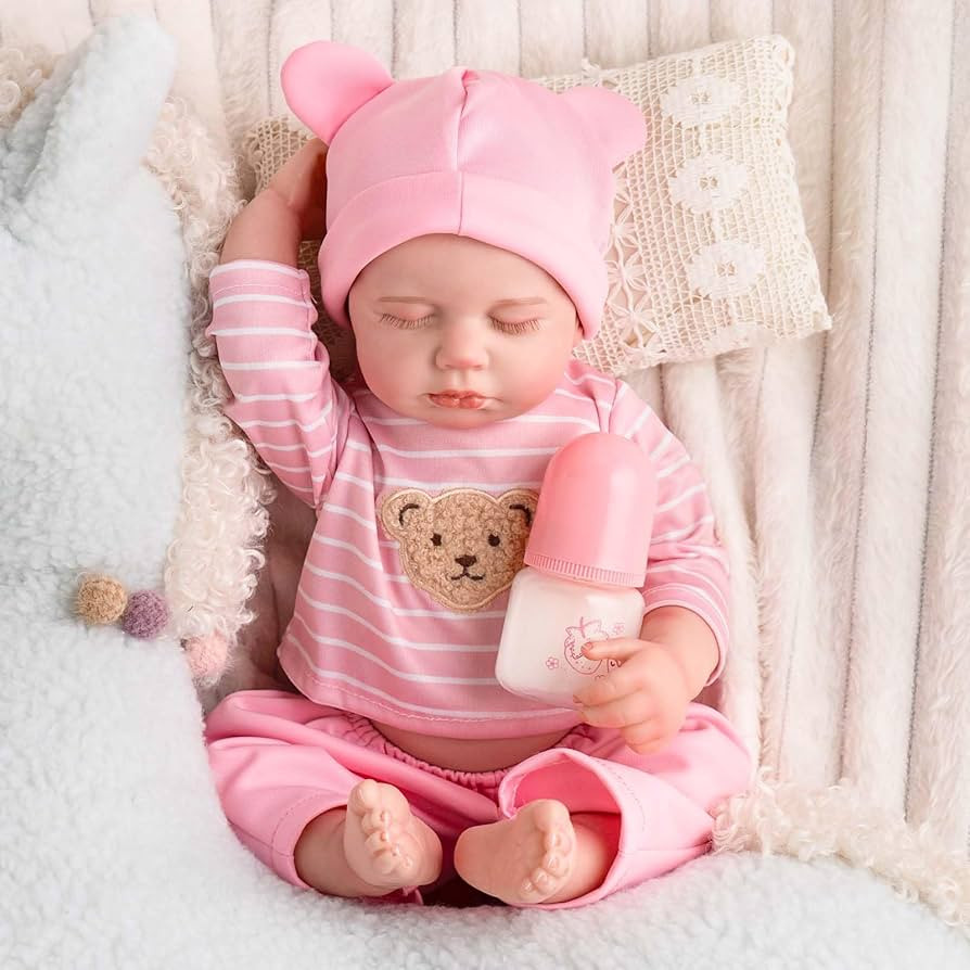 Realistic Baby Doll, 18-Inch Pink Real Life Full Body Vinyl Baby Doll Girl, Lifelike Reborn Baby ... | Amazon (US)
