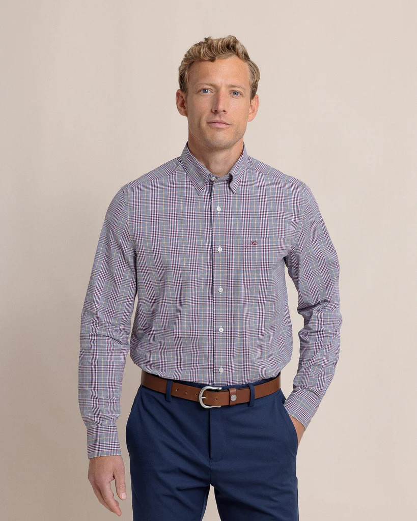 Charleston Brunswick Plaid Long Sleeve Sport Shirt | Southern Tide