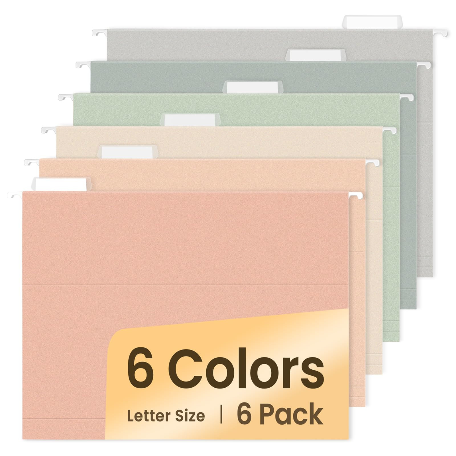 SUNEE Hanging File Folders, 6 Pack Letter Size Hanging File Folders with 1/5-Cut Tabs, Ideal for ... | Amazon (US)