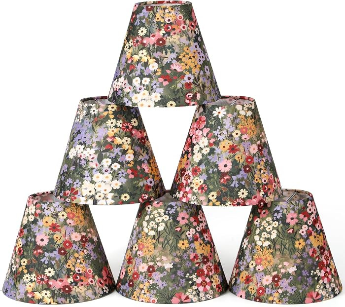 Fumete 6 Pack Clip-on Chandelier Lamp Shades, Lush Meadow | Amazon (US)