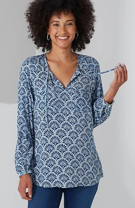 Pure Jill Artisan Block-Printed Top | J. Jill