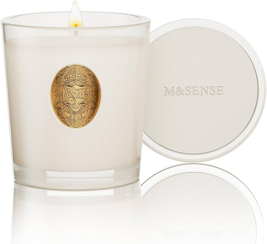 M&SENSE Natural Soy Candle | Vanilla Dream & White | 9.2 oz, 50H Burn Time | Luxury Scented Candl... | Amazon (US)