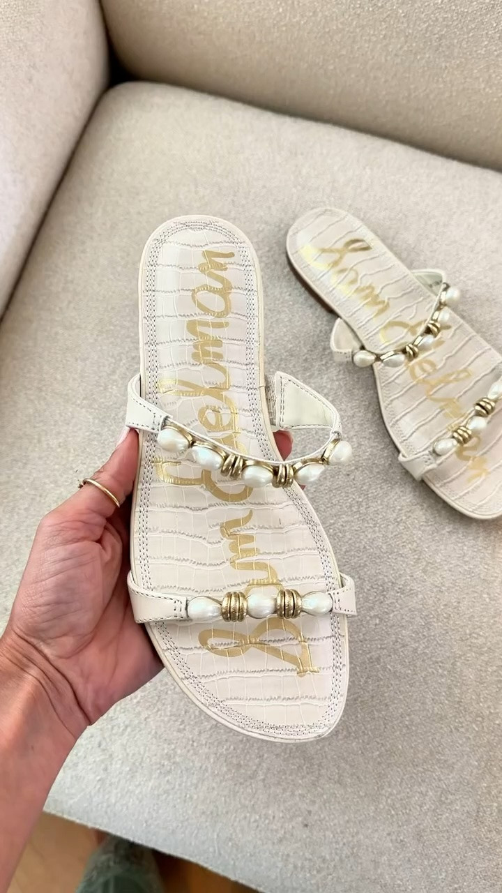 I love these pearl slide sandals for summer! I sized up half a size. Summer outfits. Coastal outfits. Americana style. Summer style. Vacation outfits.

#LTKootd #LTKTravel #LTKSwim