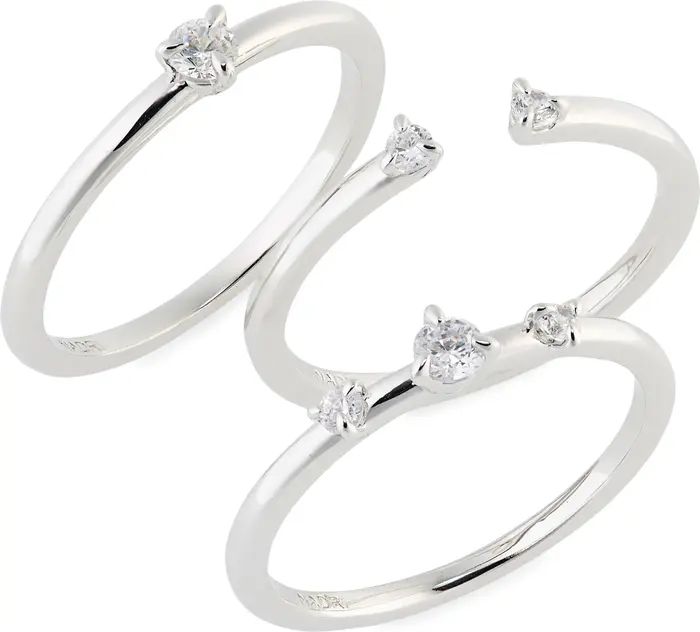 Coco Cubic Zirconia Set of 3 Stacking Rings | Nordstrom