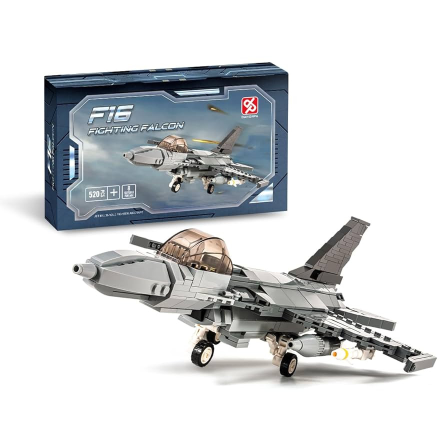 DAHONPA F-16 Fighting Falcon Military Army Airplane Building Bricks Set, 520 Pieces Air-Force Bui... | Amazon (US)