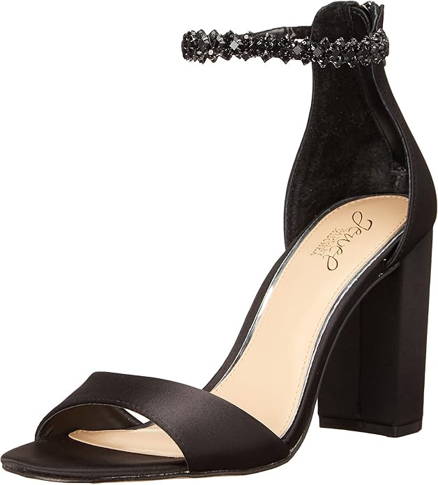 Amazon.com | Jewel Badgley Mischka Louise Peep-Toe Block Heel | Heeled Sandals | Amazon (US)