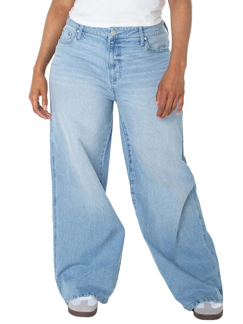 Celebrity Pink Women's and Women's Plus Baggy Wide Leg Jeans, Available in 30", 32", and 34" inse... | Walmart (US)