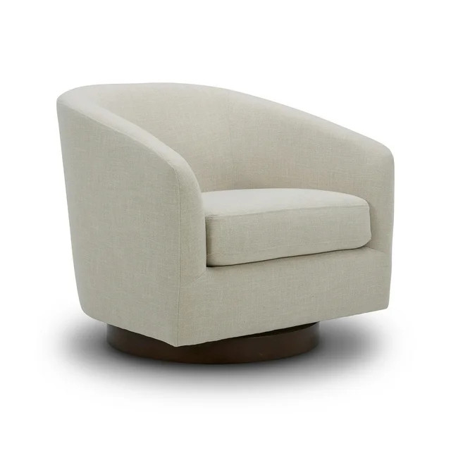 Better Homes & Gardens Bradford Wooden Base Modern Swivel Chair, Linen - Walmart.com | Walmart (US)