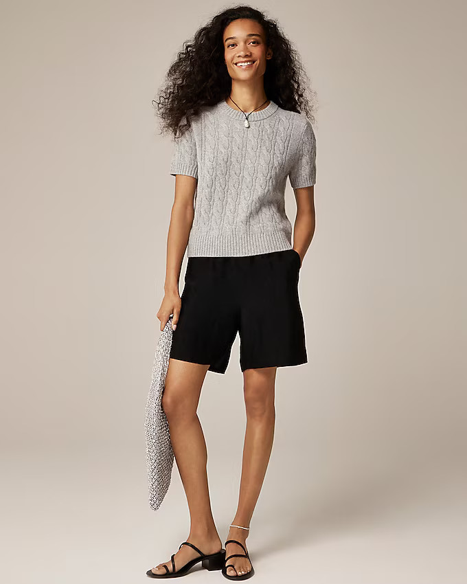 Cashmere cable-knit T-shirt | J. Crew US