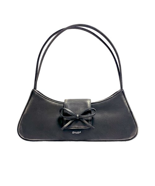 Bow Small Baguette Bag - Black Distressed | Musinsa Global