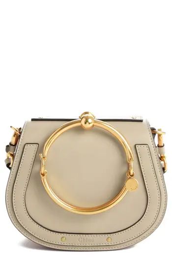 Chloe Small Nile Bracelet Leather Crossbody Bag - Grey | Nordstrom