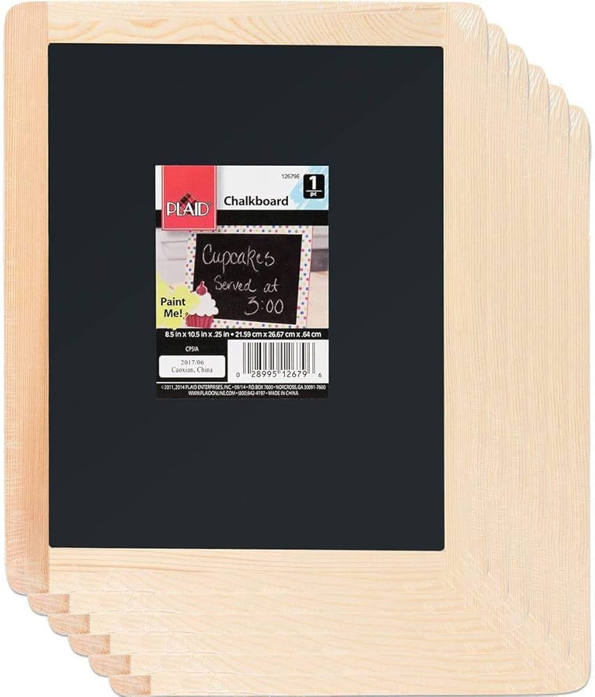 Double-Sided Chalkboard Set of 6, 8 ½” x 10 ½” With Decorative Wood Surface Frame, Chalkboa... | Amazon (US)