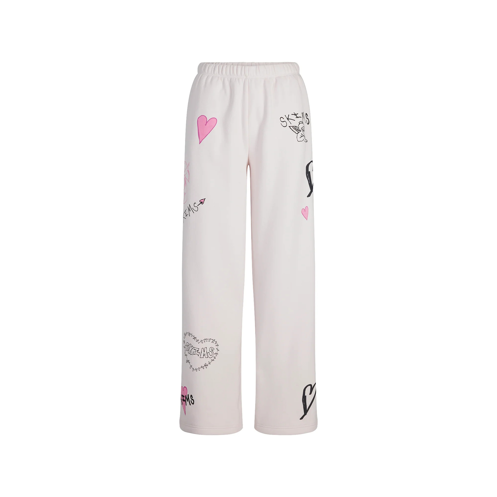 COTTON FLEECE CLASSIC STRAIGHT LEG PANT | BARELY PINK ANGEL SKETCH | SKIMS | SKIMS (US)