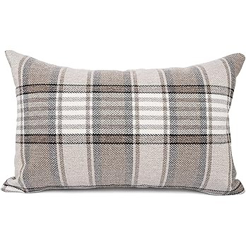 YOUR SMILE Retro Farmhouse Buffalo Tartan Chequer Stripe Plaid Cotton Linen Decorative Throw Pill... | Amazon (US)