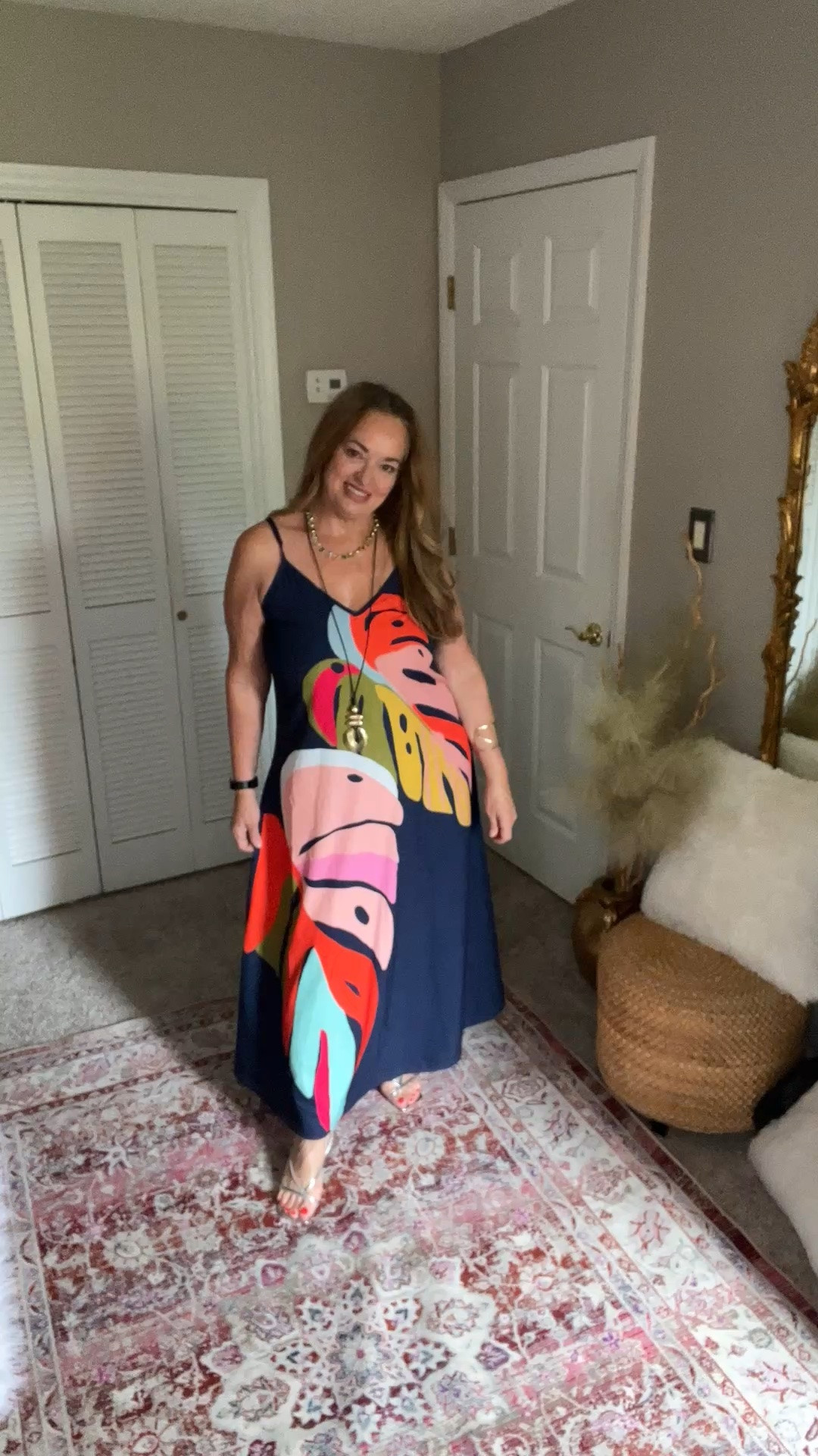 A vibrant abstract print maxi dress with adjustable straps. An easy packable summer dress. Date night, resort look

#LTKTravel #LTKOver40 #LTKootd