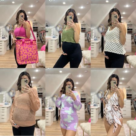 Great spring outfits! Perfect for maternity too! Crochet tanks. One-piece bump friendly swimsuit. Cooler bag for beach, pool, trips. Two piece spring outfit. Size inclusive! 

#LTKbump #LTKswim #LTKstyletip