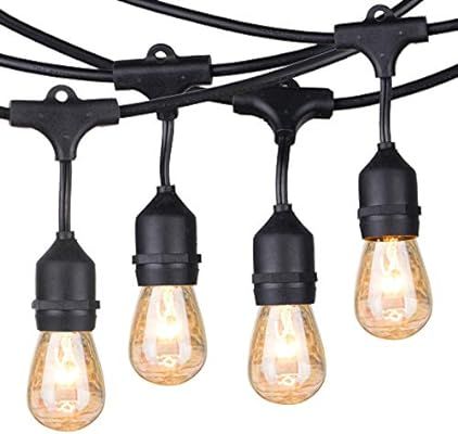Brightown Outdoor Patio String Lights 48Ft Weatherproof Commercial Grade Hanging Lights with 15 S... | Amazon (US)
