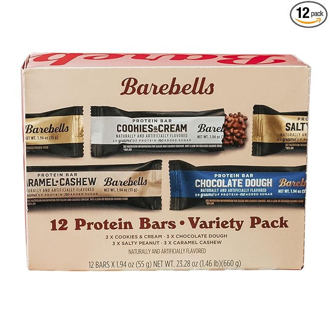 Barebells Protein Bars Variety Pack - 12 Count, 1.9oz Bars - Protein Snacks with 20g of High Prot... | Amazon (US)
