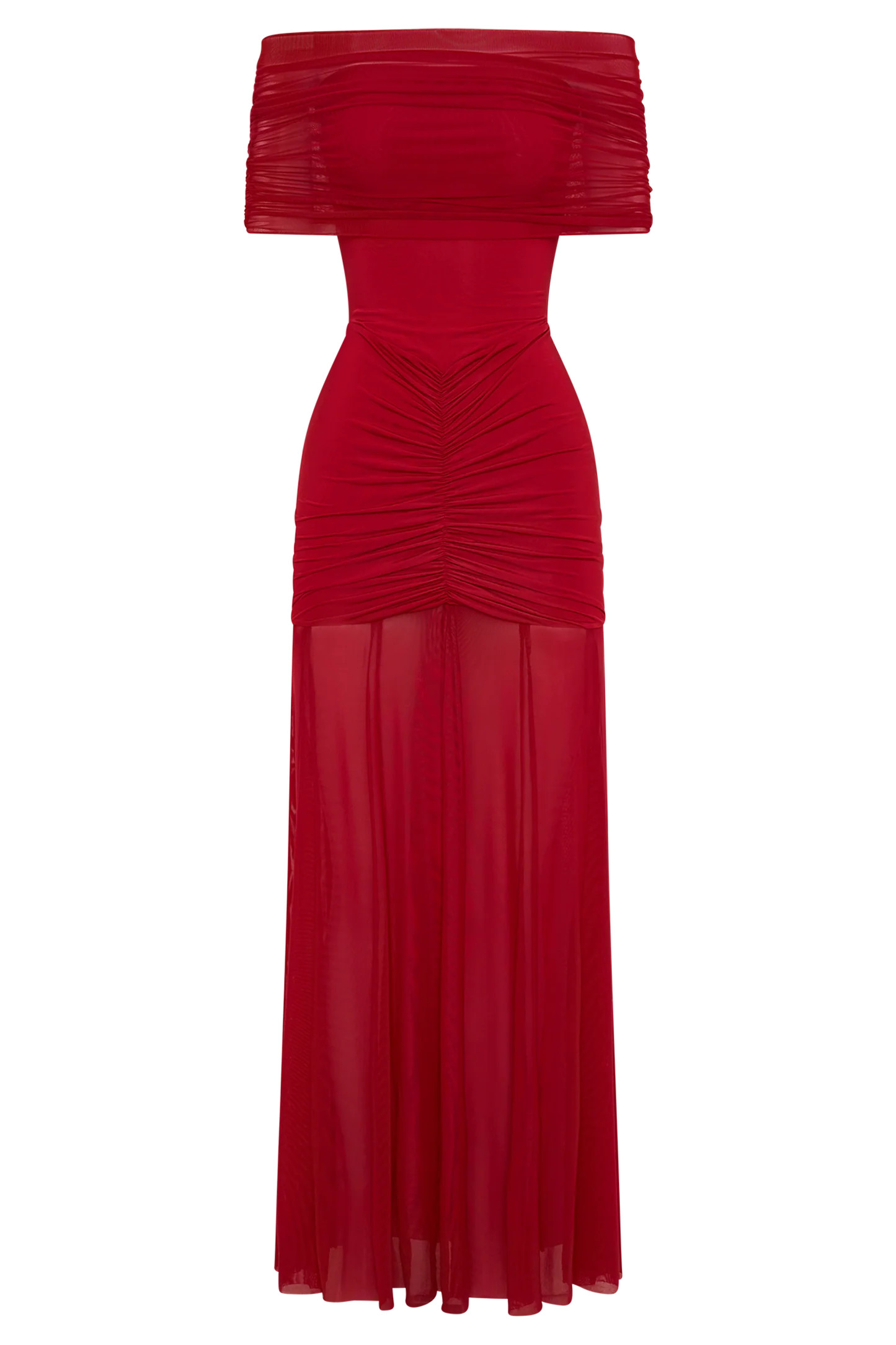 Marisol Marisol Off Shoulder Boucle Maxi Dress - Ivory | MESHKI US