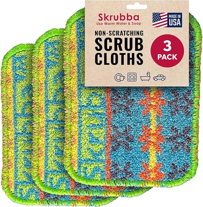 Skrubba 3-Pack Reusable Dish Scrubbers – Non-Scratch Scouring Pads for Kitchen & Household – ... | Amazon (US)