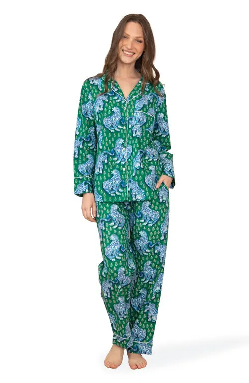 Printfresh Long PJ Set in Green Juice at Nordstrom, Size X-Small | Nordstrom