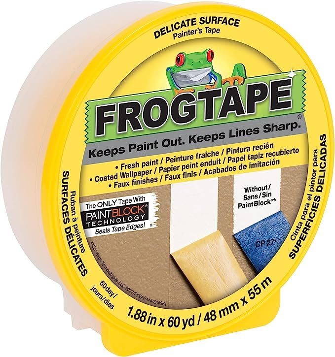 FROGTAPE 280222 Delicate Surface Painter's Tape with PaintBlock, 1.88 inch width, Yellow | Amazon (US)