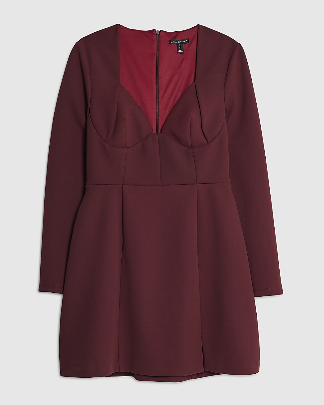 Red Premium Corset Long Sleeve Mini Dress | River Island UK & IE