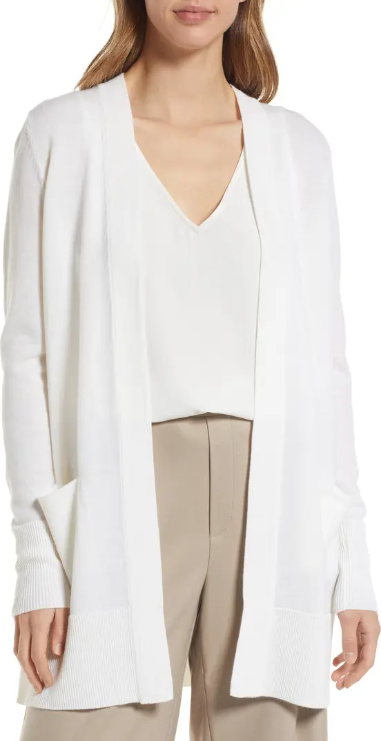 Everyday Open Front Cardigan White Cardigan White Sweater Summer Outfits Business Casual | Nordstrom
