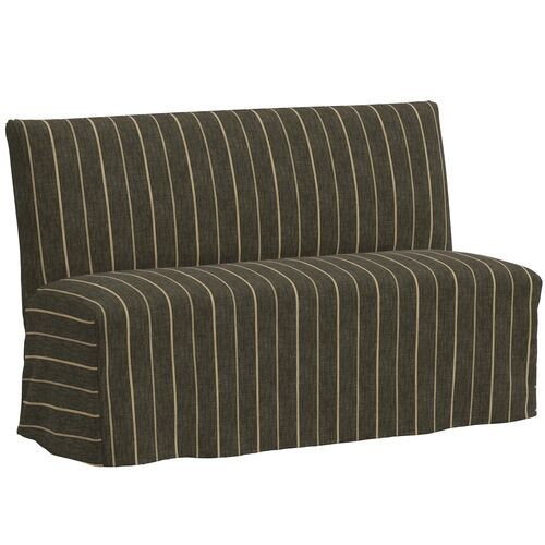 Edith Slipcover Dining Banquette, Pinstripe | One Kings Lane