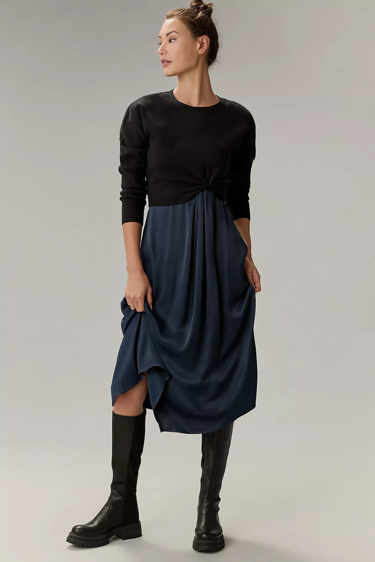 By Anthropologie Long-Sleeve Twofer Sweater Midi Dress | Anthropologie (US)