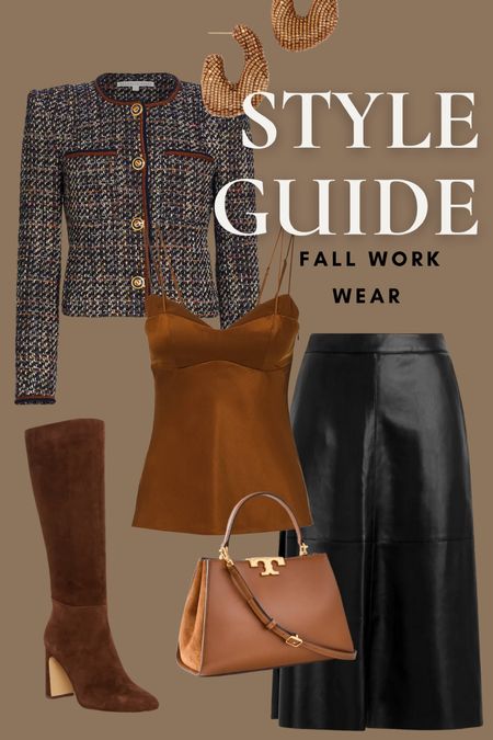 Fall work look✨

Veronica Beard jacket, cami, black faux leather skirt, tall brown suede boots and Tory Burch brown purse. 

#LTKSeasonal #LTKworkwear #LTKstyletip