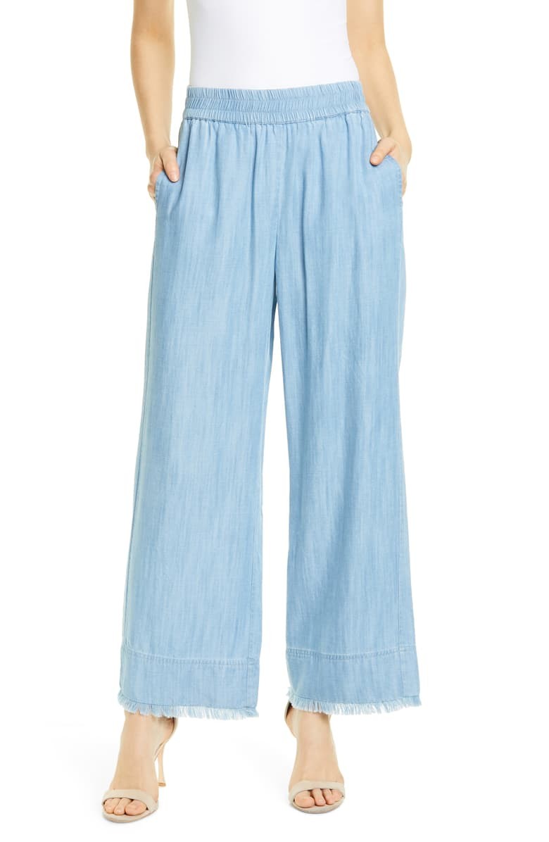 Alice + Olivia Benny Frayed Ankle Wide Leg Pants | Nordstrom | Nordstrom