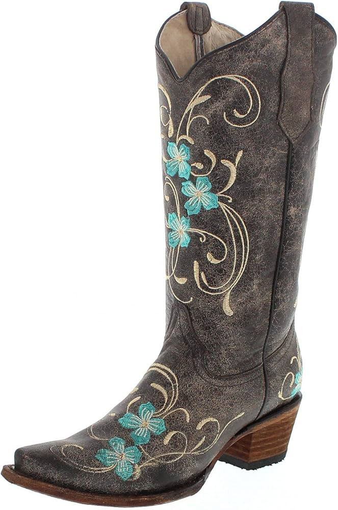 Corral Boots Women's L5255 Floral Embroidery Boots | Amazon (US)