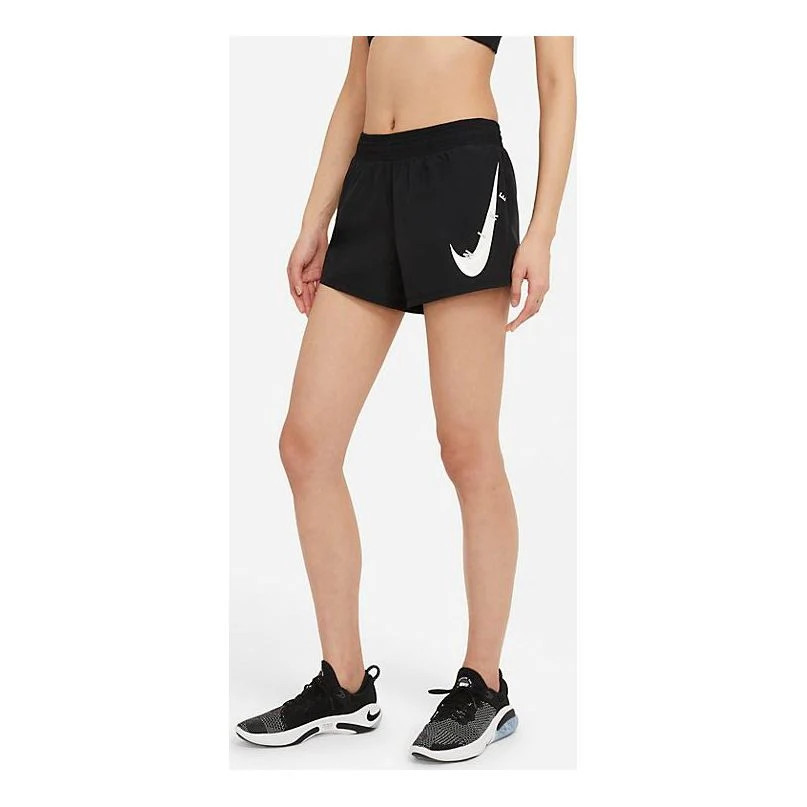(WMNS) AS W NK SWOOSH Run Short Black CZ9316-010 | KICKS CREW