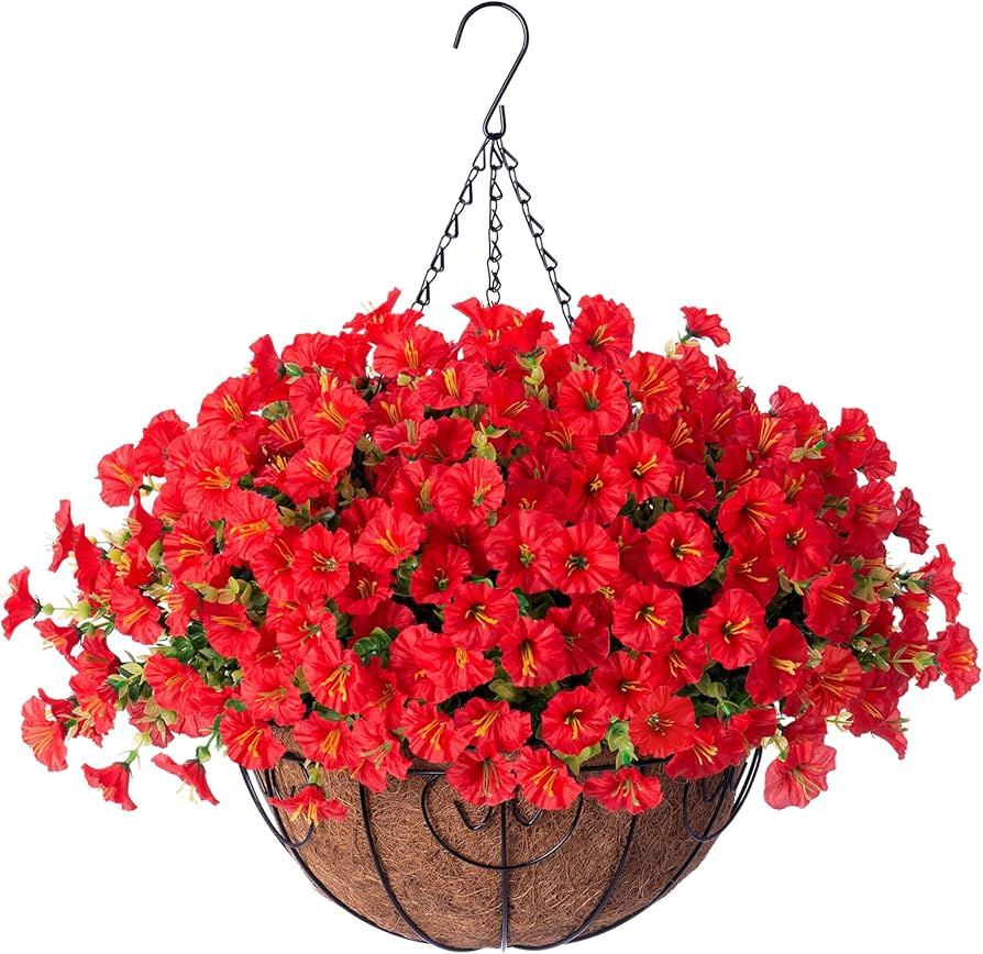 Ivydale Artificial Faux Hanging Flowers Plants Baskets for Outdoors Outside Spring Decoration, Fa... | Amazon (US)