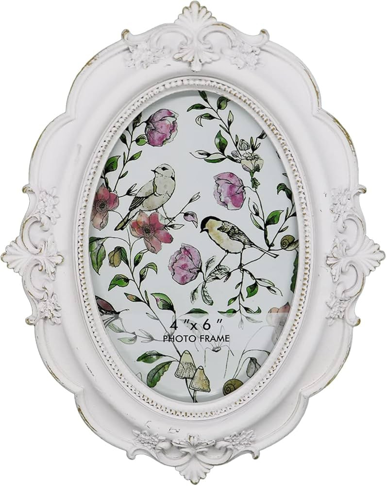 BLYBH Vintage Oval Picture Frame 4x6 Retro Photo Frames, Tabletop & Wall Hanging Ornate Antique P... | Amazon (CA)