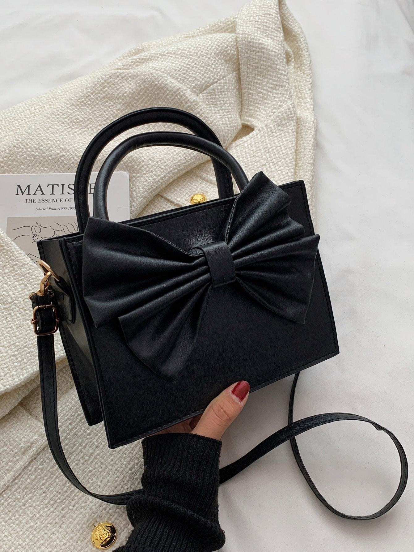 Bow Decor Square Bag | SHEIN