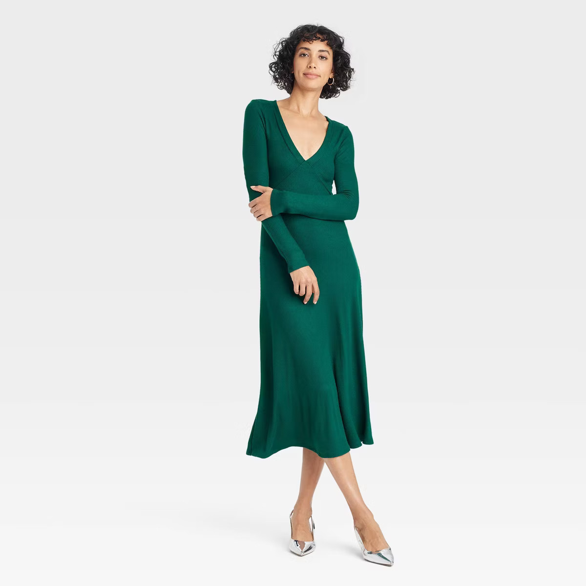 Women's Long Sleeve Midi A-Line Dress - A New Day™ | Target