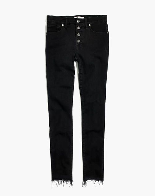 Petite 9" Mid-Rise Skinny Jeans in Berkeley Black: Button-Through Edition | Madewell