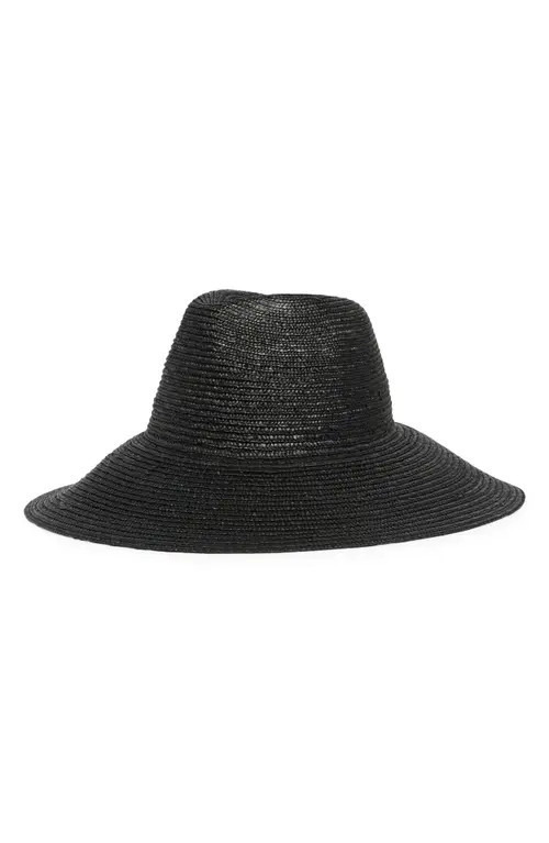 Nordstrom Wide Brim Straw Sun Hat in Black at Nordstrom | Nordstrom