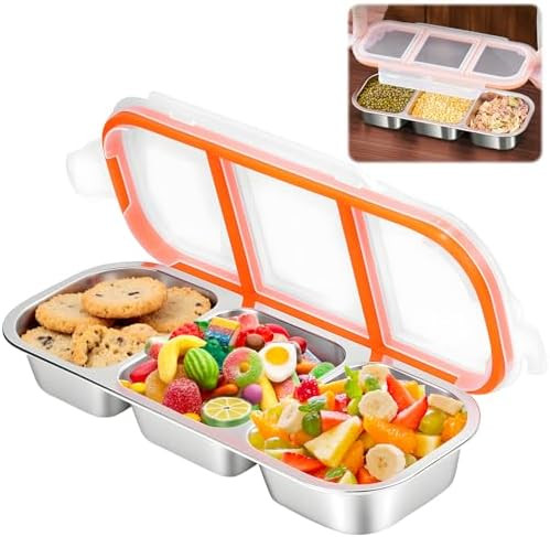 Grab and Go Snack Containers Reusable,Stainless Steel Reusable Snack Containers with Lids,Double ... | Amazon (US)
