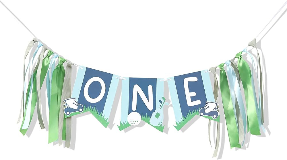 Golf One Birthday High Chair Banner - Golf 1st Birthday Decorations,Golf 1st Birthday High Chair,... | Amazon (US)